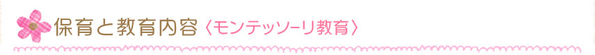 保育と教育の内容(モンテッソーリ教育)