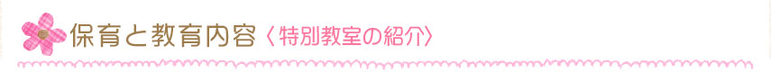 保育と教育の内容（特別教室の紹介）